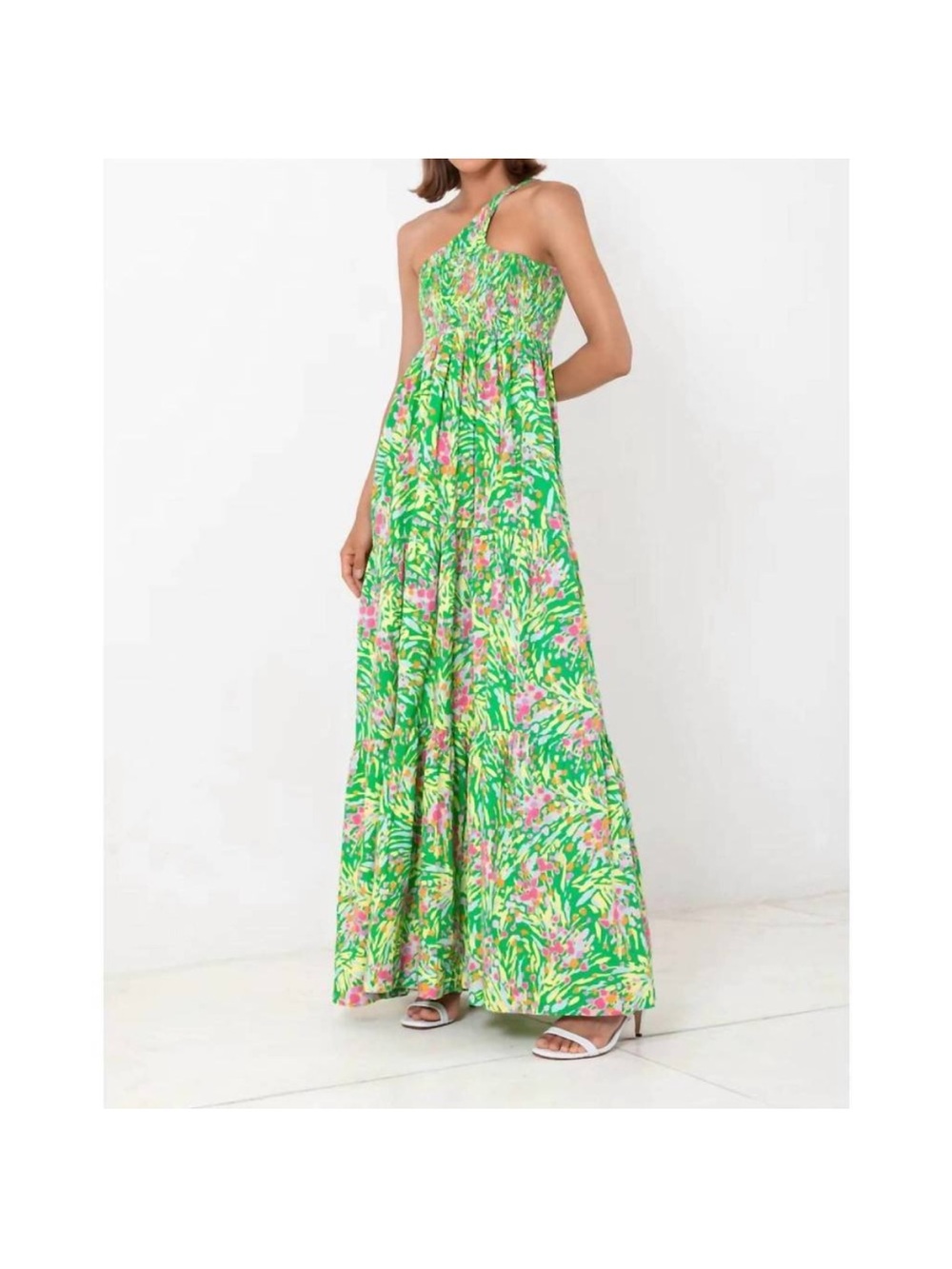 S/W/F Centred One Shoulder Maxi Dress In Ischia